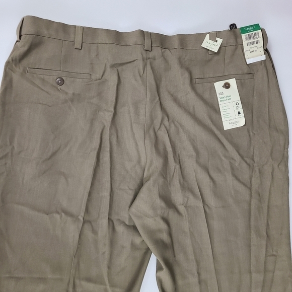 NWT Haggar Dress Pant Men's size 44 x 30 Smart Fiber Comfort Waist Tan - Picture 6 of 12